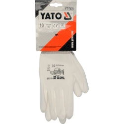 Rękawice robocze białe, nylon,pu YT-7470 YATO