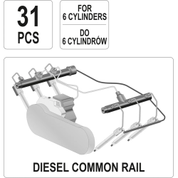 Przelewowy zestaw diagnostyczny do wtryskiwaczy common rail YT-7306 YATO