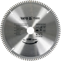 Piła tarczowa do aluminium 250x30x100 mm YT-6095 YATO