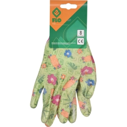Rękawice ogrodowe - kwiatki - zielone 74127 FLO