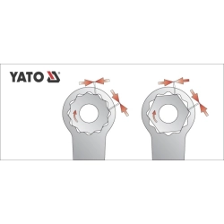Klucze oczkowe odgięte z polerowaną główką kpl 6-22 mm, 8 cz. YT-0396 YATO